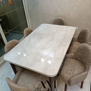 سفرة طعام مودرن من خشب الزان بتشطيب فاخر